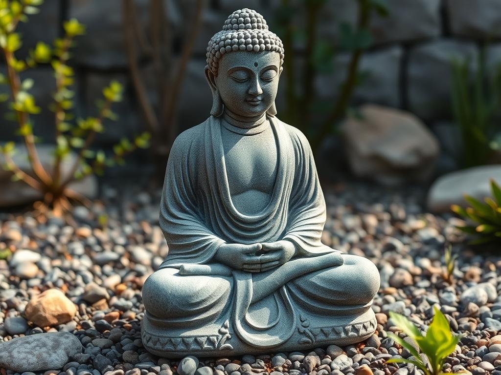 Zen Buddha Stone Statue